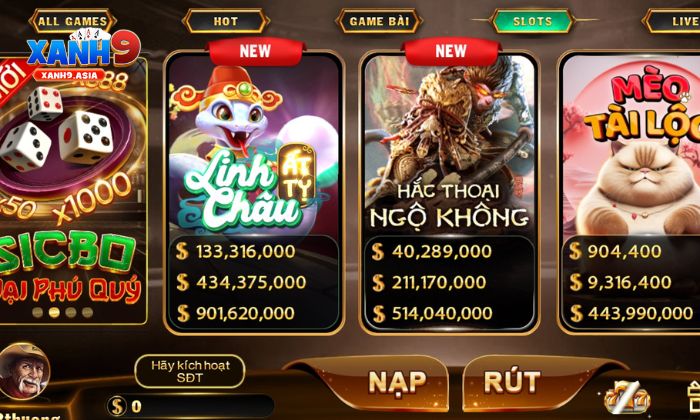 Slot game Xanh9 vô cùng hấp dẫn