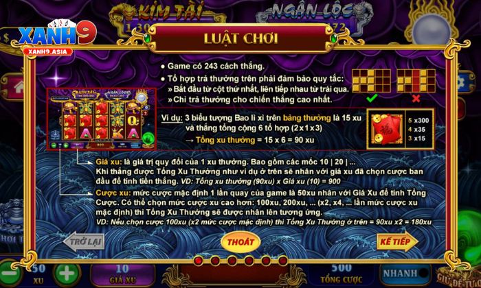 kho báu ngũ long Xanh9 Quy tắc đặt cược tại Kho Báu Ngũ Long Xanh9