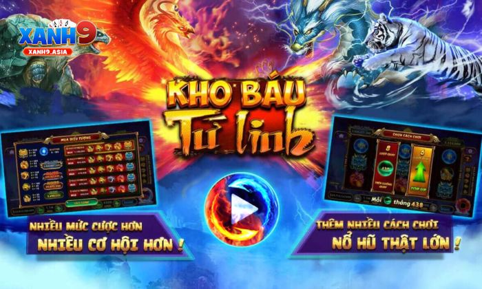 kho báu tứ linh Xanh9 Đôi nét về slots game Kho Báu Tứ Linh tại Xanh9