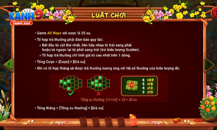 sắc xuân chợ tết Xanh9 Luật chơi Sắc Xuân Chợ Tết Xanh9