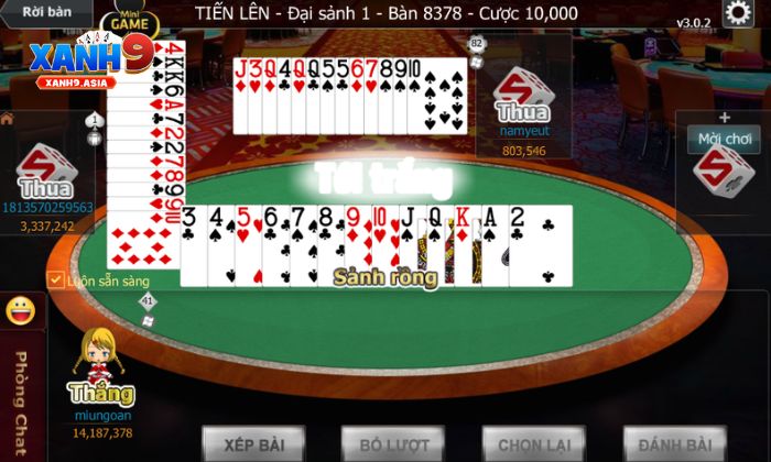 Tiến lên đếm lá Xanh9 Nắm chắc các chiến thuật đánh bài hiệu quả